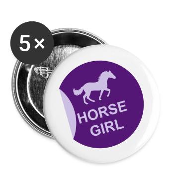 horse girl quote saying - Buttons small 1''/25 mm (5-pack) - white - Front