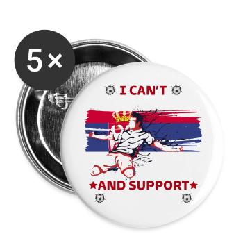 rester calme et soutenir la serbie - Lot de 5 petits badges (25 mm) - blanc - Devant