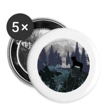 Français Montagne Bulldog - Lot de 5 petits badges (25 mm) - blanc - Devant