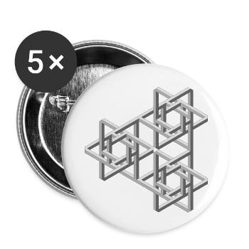 Illusion d’Esher - Lot de 5 petits badges (25 mm) - blanc - Devant
