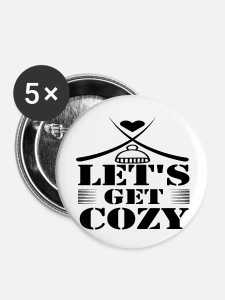 Let´s get Cozy - Buttons klein 25 mm (5er Pack) - Weiß