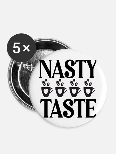 Nasty Taste - Buttons klein 25 mm (5er Pack) - Weiß