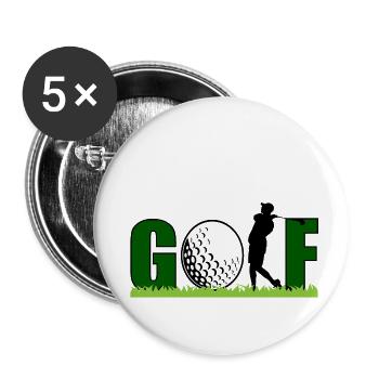 Golf - Lot de 5 petits badges (25 mm) - blanc - Devant