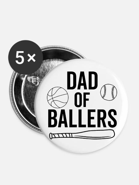 Vater der Ballers - Buttons klein 25 mm (5er Pack) - Weiß