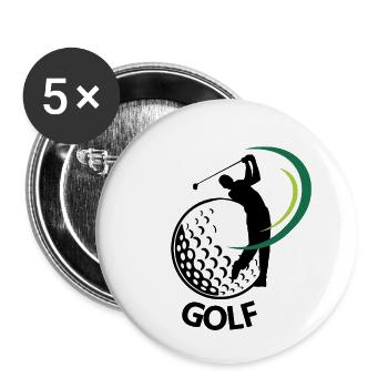 Golf - Lot de 5 petits badges (25 mm) - blanc - Devant