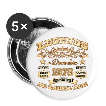 Legenden werden im Dezember 1978 geboren - Buttons klein 25 mm (5er Pack) - Weiß - Vorne