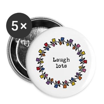 Laugh lots - Buttons small 1''/25 mm (5-pack) - white - Front