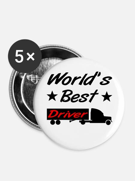 Truck - Buttons klein 25 mm (5er Pack) - Weiß