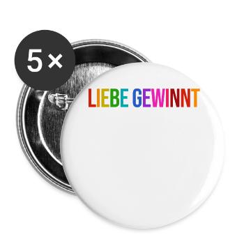 Lgbt Lesbisch Statement Regenbogen Homosexuell - Buttons klein 25 mm (5er Pack) - Weiß - Vorne
