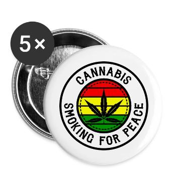 Cannabis - Buttons small 1''/25 mm (5-pack) - white - Front