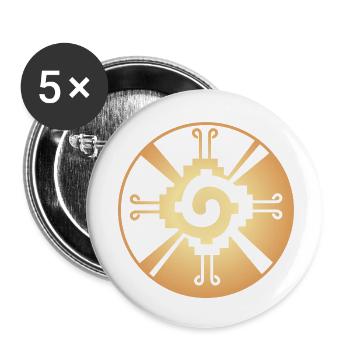 Galactic Butterfly Hunab Ku - aztec symbol - Buttons small 1''/25 mm (5-pack) - white - Front