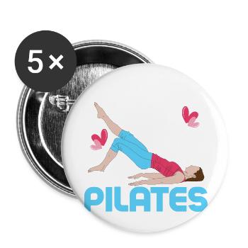 Si c’est facile, ce n’est pas de l’exercice de fitness Pilates - Lot de 5 petits badges (25 mm) - blanc - Devant