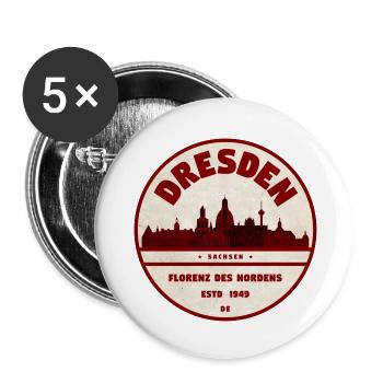 Dresden - Buttons small 1''/25 mm (5-pack) - white - Front