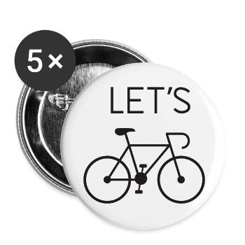 Let's Cycling - Buttons small 1''/25 mm (5-pack) - white - Front