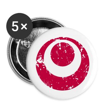 Emblème d’Okinawa / Symboles japonais - Lot de 5 petits badges (25 mm) - blanc - Devant