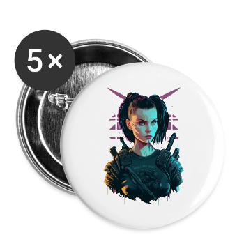 Gorgeous punk Women for Gaming Lovers - Buttons small 1''/25 mm (5-pack) - white - Front