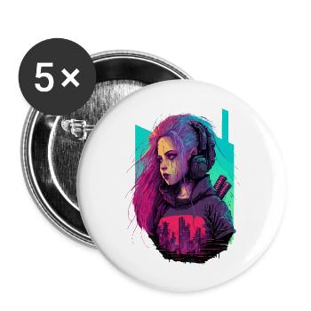 Design étonnant d’une femme magnifique - Lot de 5 petits badges (25 mm) - blanc - Devant