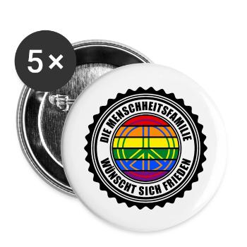 Frieden - Buttons klein 25 mm (5er Pack) - Weiß - Vorne