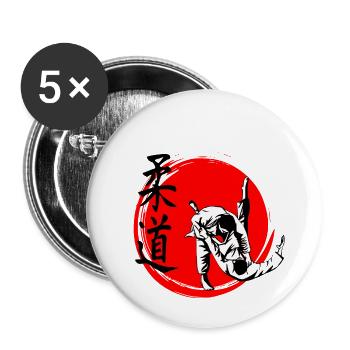 Judo - Buttons small 1''/25 mm (5-pack) - white - Front