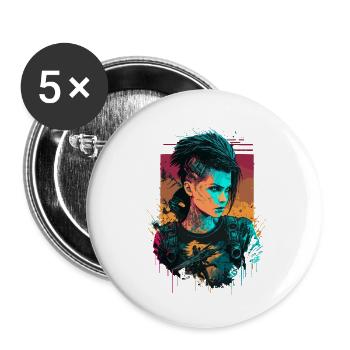 Beautiful Science Fiction Women the simple - Buttons small 1''/25 mm (5-pack) - white - Front
