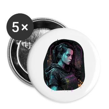 Atemberaubendes Punk Girl das ideale Weihnachten - Buttons klein 25 mm (5er Pack) - Weiß - Vorne