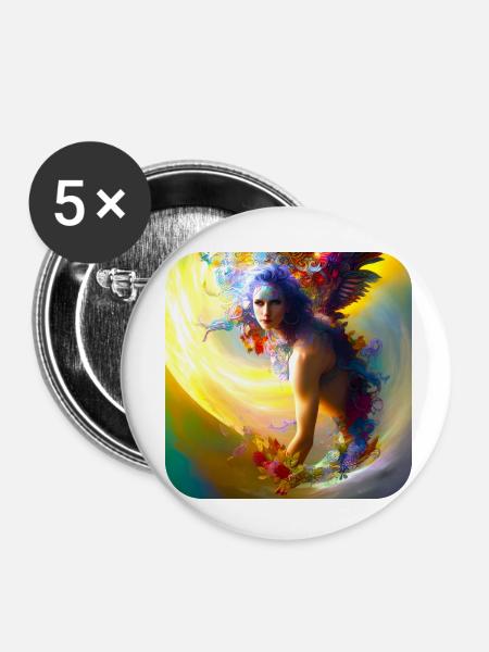 Surfing Haven - Buttons klein 25 mm (5er Pack) - Weiß