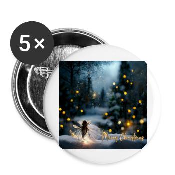 Fairy angel on a silent Christmas night - Buttons small 1''/25 mm (5-pack) - white - Front