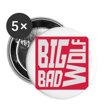 big bad wolf quote - Buttons small 1''/25 mm (5-pack) - white - Front