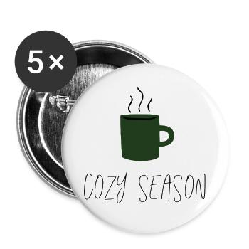 cozy season. - Buttons klein 25 mm (5er Pack) - Weiß - Vorne