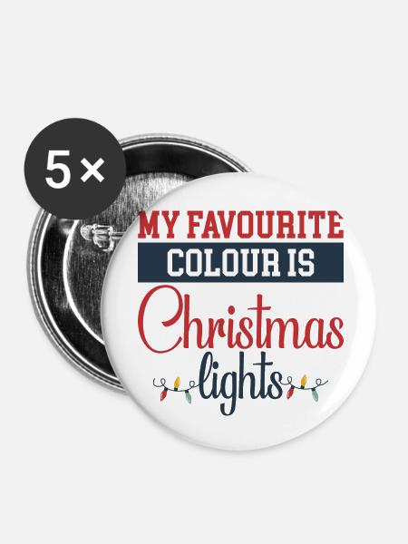 Weihnachtsdesign mit Lichtern - Buttons klein 25 mm (5er Pack) - Weiß