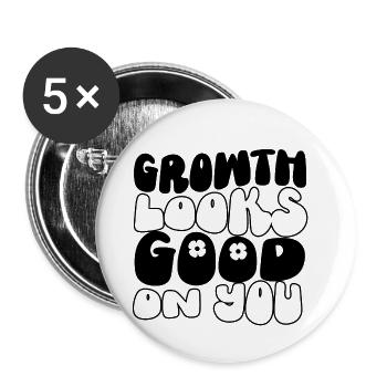 Growth Looks Good On You - Buttons small 1''/25 mm (5-pack) - white - Front