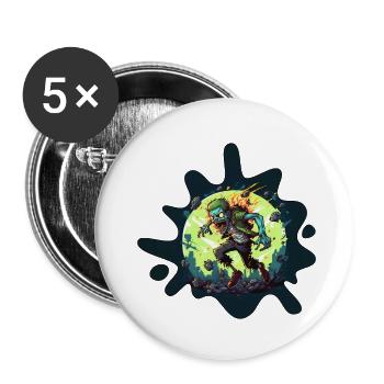 Nuclear Zombie - Buttons small 1''/25 mm (5-pack) - white - Front