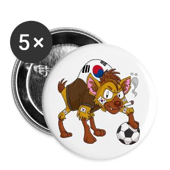 Hyena Fan Corée du Sud - Lot de 5 petits badges (25 mm) - blanc - Devant