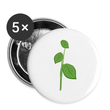 Feuilles Symbole de la nature végétale - Lot de 5 petits badges (25 mm) - blanc - Devant