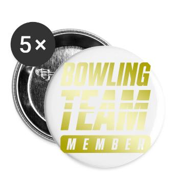 Bowling Team - Buttons small 1''/25 mm (5-pack) - white - Front