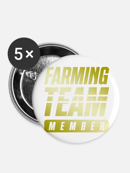 Farming Team - Buttons klein 25 mm (5er Pack) - Weiß