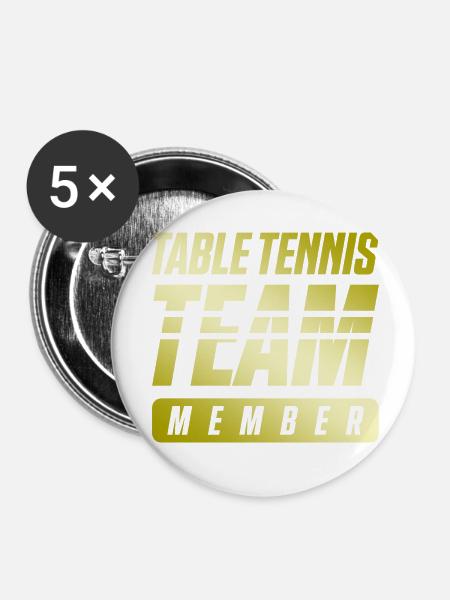Table Tennis Team - Buttons klein 25 mm (5er Pack) - Weiß