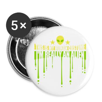 Citation extraterrestre de costume humain - Lot de 5 petits badges (25 mm) - blanc - Devant