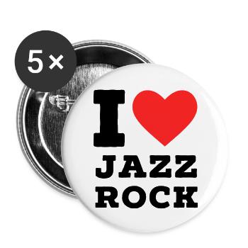 I love jazz rock - Buttons small 1''/25 mm (5-pack) - white - Front