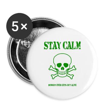 Stay Calm Pirate - Buttons small 1''/25 mm (5-pack) - white - Front