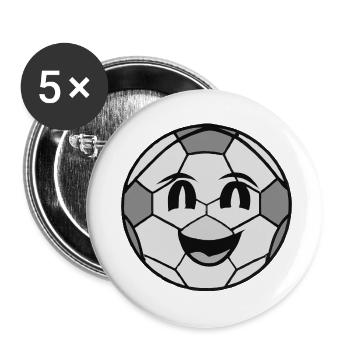 Football avec une idée cadeau visage - Lot de 5 petits badges (25 mm) - blanc - Devant