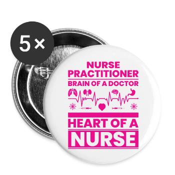 Funny nurse gift nurse gift - Buttons small 1''/25 mm (5-pack) - white - Front