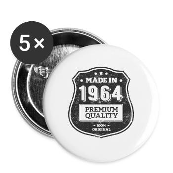 MADE IN 1964 - Lot de 5 petits badges (25 mm) - blanc - Devant