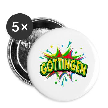 Göttingen Allemagne Ville Pop Art Bande dessinée - Lot de 5 petits badges (25 mm) - blanc - Devant