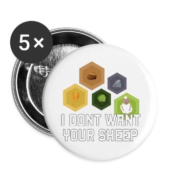 I don't want your sheep - Buttons small 1''/25 mm (5-pack) - white - Front