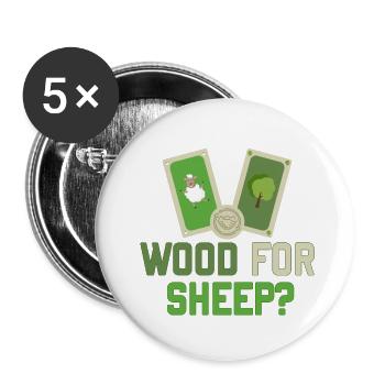 Du bois pour les moutons - Lot de 5 petits badges (25 mm) - blanc - Devant