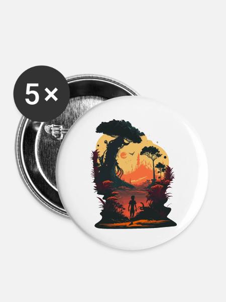 farbenfroh - Buttons klein 25 mm (5er Pack) - Weiß