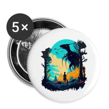 rebellious alien - Buttons small 1''/25 mm (5-pack) - white - Front