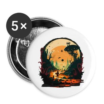 my alien - Buttons small 1''/25 mm (5-pack) - white - Front