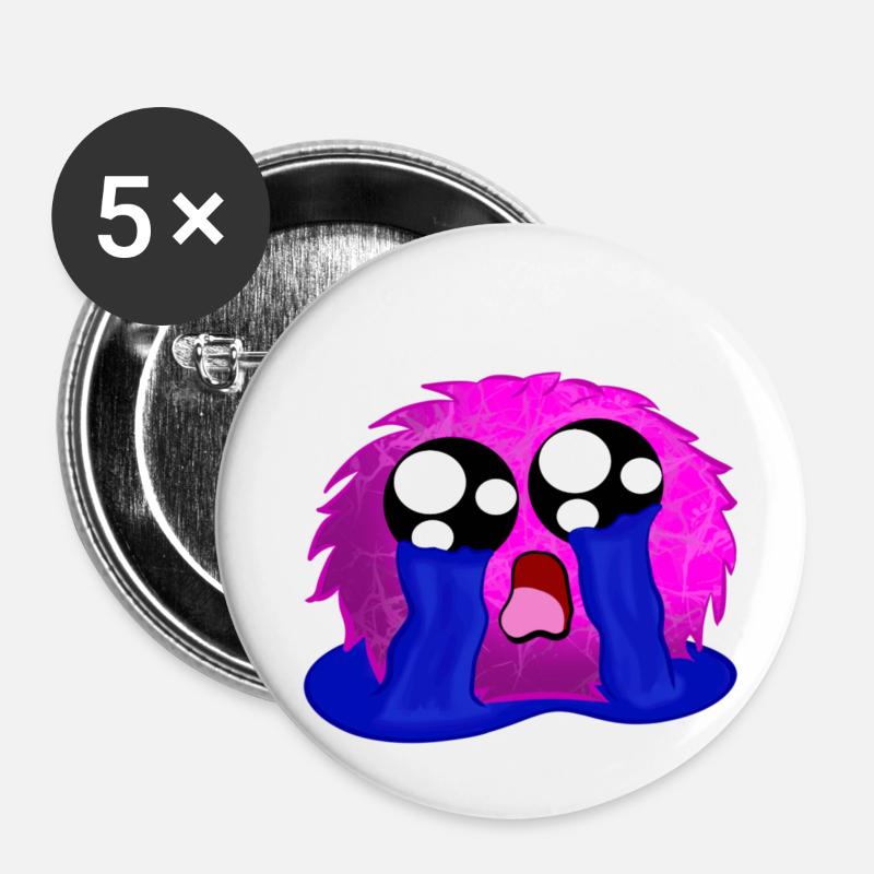 Cry Puschel - Buttons klein 25 mm (5er Pack) - Weiß